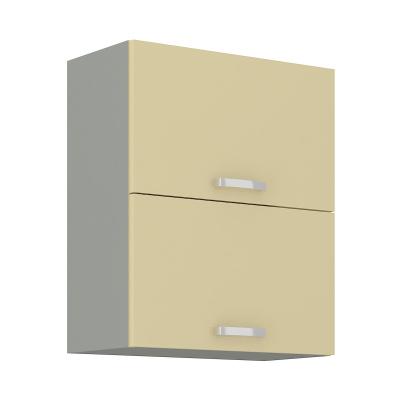 Oberer Klappschrank ULLERIKE – Breite 60 cm, Creme / grau