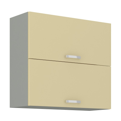 Oberer Klappschrank ULLERIKE – Breite 80 cm, Creme / grau