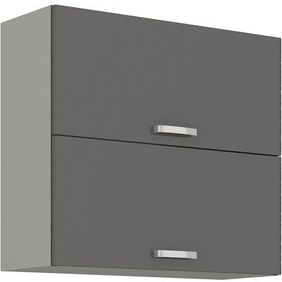 Oberer Klappschrank ULLERIKE – Breite 80 cm, grau