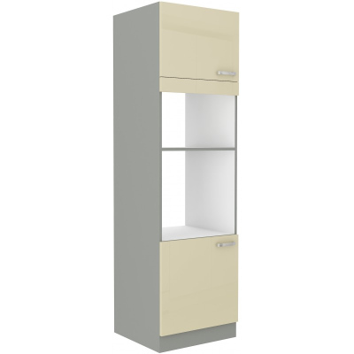 Einbaugeräteschrank ULLERIKE – Breite 60 cm, Cremefarbe/Grau