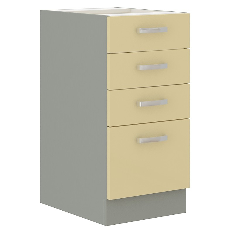 ULLERIKE Küchenschubladenschrank – Breite 40 cm, creme/grau