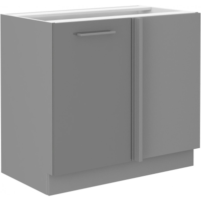 Verlängerter Eckschrank ULLERIKE – Breite 105 cm, grau