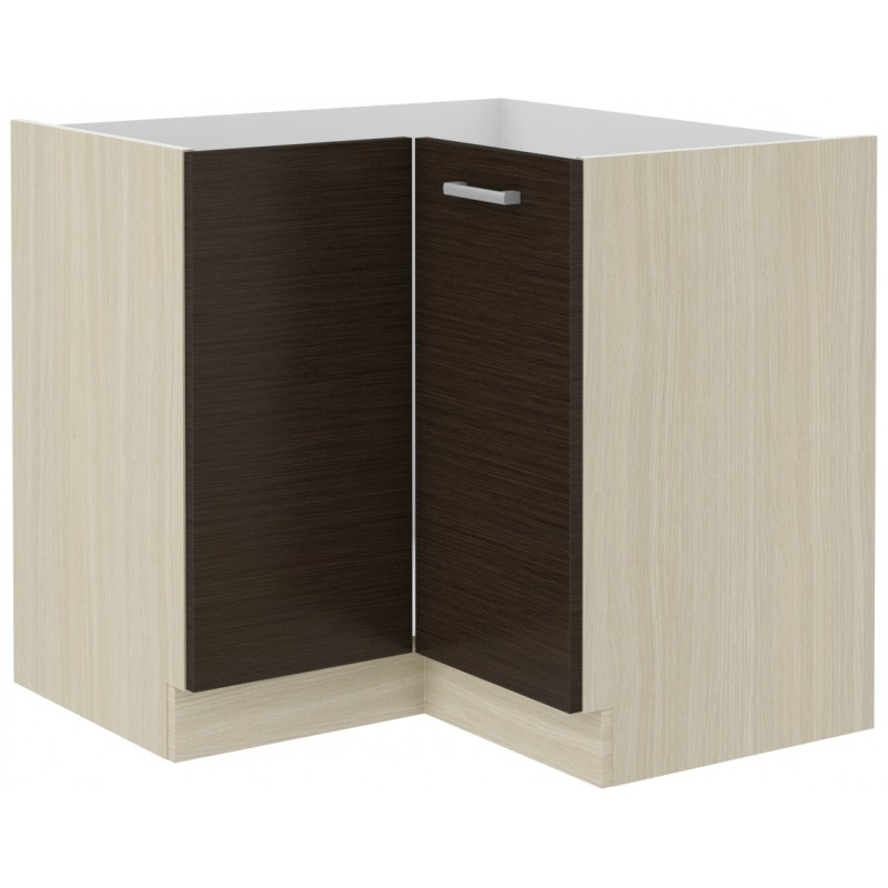 Unterer Eckschrank CHRYSI – 89x89 cm, Eiche Ferrara / Legano dunkel