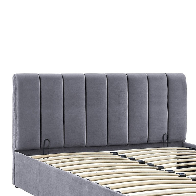 Gepolstertes Doppelbett VIZMA – 160 x 200 cm, Grau