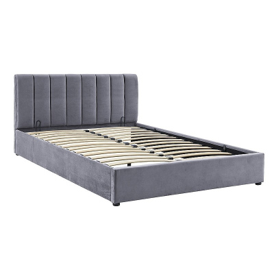 Gepolstertes Doppelbett VIZMA – 160 x 200 cm, Grau