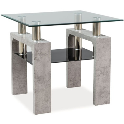 Kleiner Couchtisch LACO – transparent / Beton