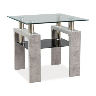 Kleiner Couchtisch LACO – transparent / Beton