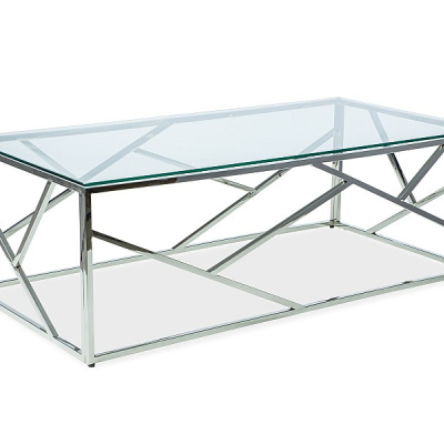 Designer-Couchtisch PIM 1 – transparent / Silber