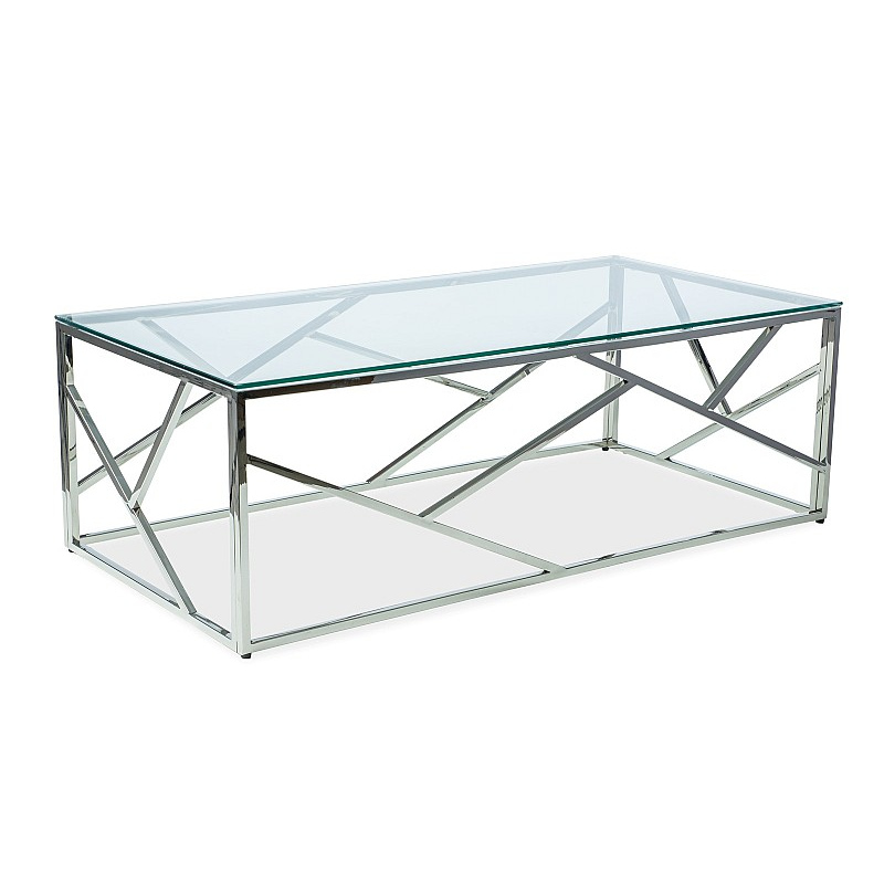 Designer-Couchtisch PIM 1 – transparent / Silber