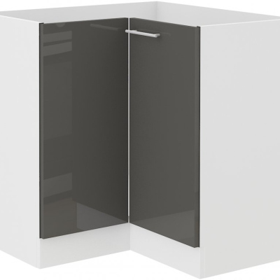 Unterer Eckschrank LAJLA – 89x89 cm, Grau / Weiß