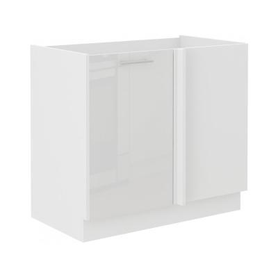 Verlängerter Eckschrank LAJLA – Breite 105 cm, weiß