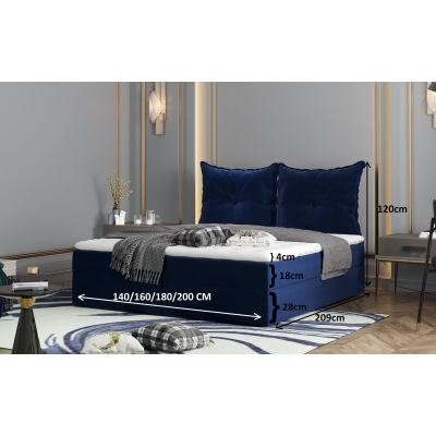 Boxspringbett PINELOPI – 140x200, Grau