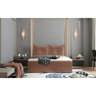 Boxspringbett PINELOPI – 140x200, Lachsfarbe