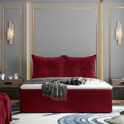 Boxspringbett PINELOPI – 140x200, Rot