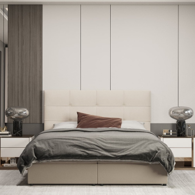 Designbett MALIKA – 140x200, Dunkelbeige