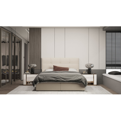 Designbett MALIKA – 140x200, Dunkelbeige