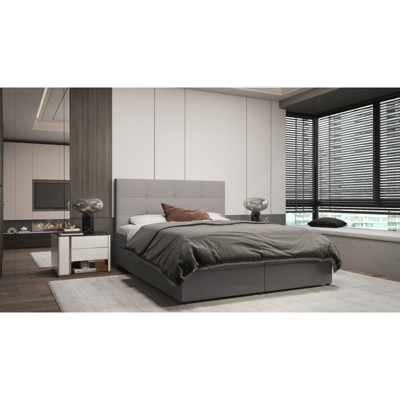 Designbett MALIKA – 140x200, Dunkelbeige