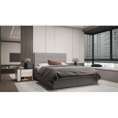 Designbett MALIKA – 140x200, Dunkelbeige