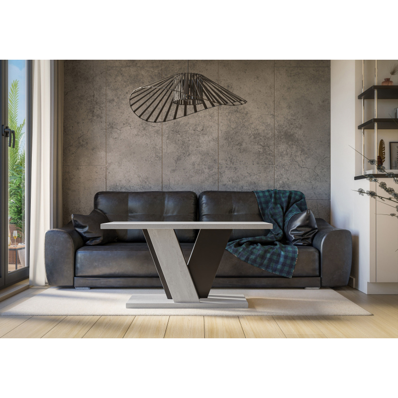 Designer-Couchtisch ANDREJ – Beton / Schwarz