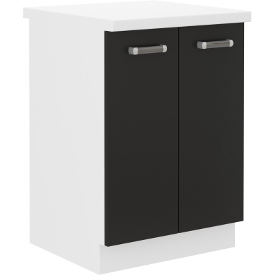 Zweitüriger Unterschrank ODONA – Breite 60 cm, Schwarz / Weiß