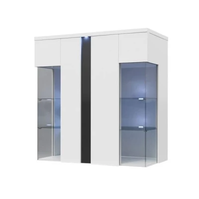 Vitrine zum Aufhängen ANINA – Breite 90 cm, weiß/schwarz