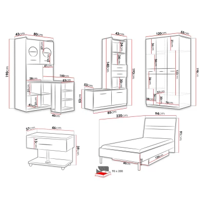 Studentenzimmer RENI 1 – weiß / grau glänzend