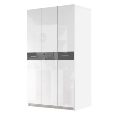 Kleiderschrank für Kinderzimmer RENI – Breite 120 cm, weiß / grau