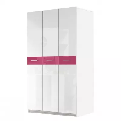 Kleiderschrank für Kinderzimmer RENI – Breite 120 cm, weiß / rosa