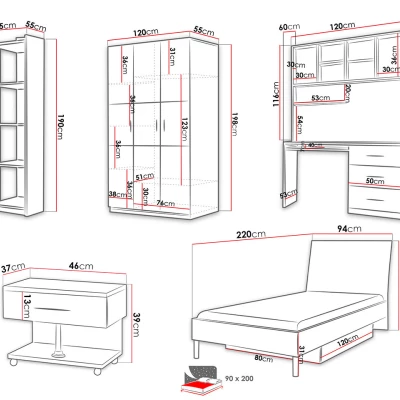 Studentenzimmer RENI 3 – weiß / grau