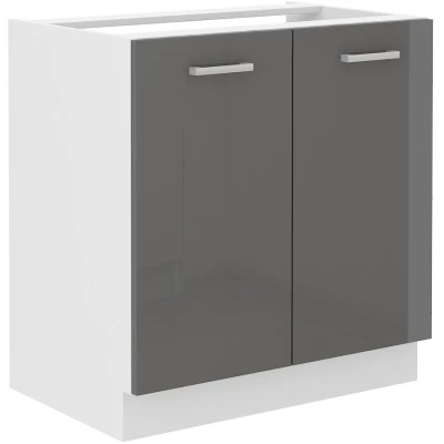 Spülenschrank SAEED – Breite 80 cm, Grau / Weiß