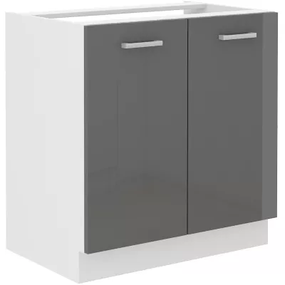 Spülenschrank SAEED – Breite 80 cm, Grau / Weiß