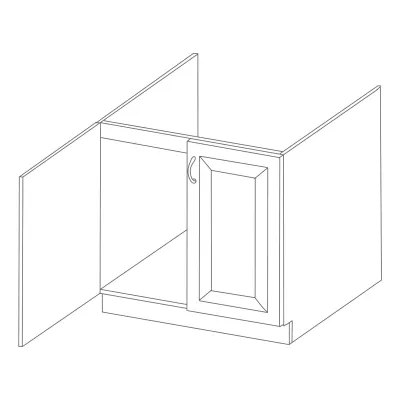 Waschbeckenunterschrank SABRYA – Breite 80 cm, Eiche Sonoma / Weiß