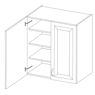 Küchenhängeschrank SABRYA – Breite 80 cm, Lefkas-Eiche / weiß