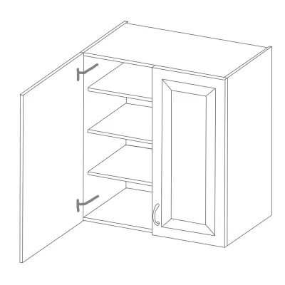 Küchenhängeschrank SABRYA – Breite 80 cm, Lefkas-Eiche / weiß