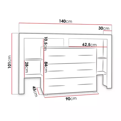 Kommode mit LED-Beleuchtung ROLIN 1 – weiß / weiß glänzend