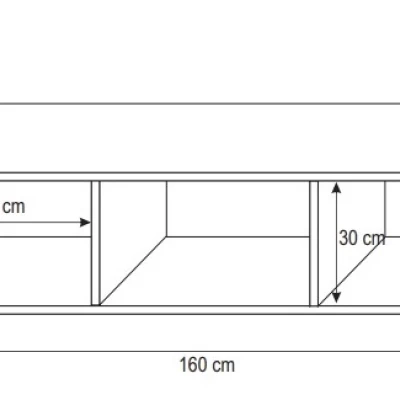 LODI Fernsehtisch – Breite 160 cm, weiß / schwarz