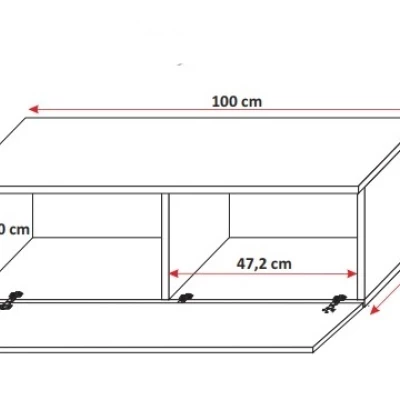 LODI Fernsehtisch – Breite 100 cm, weiß / schwarz