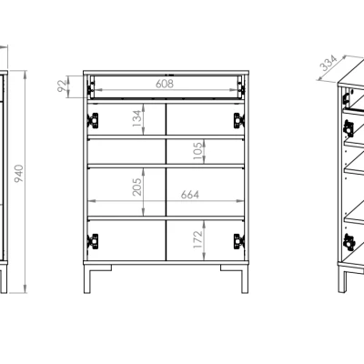 Kombinierter Schuhschrank BEDA – Artisan-Eiche