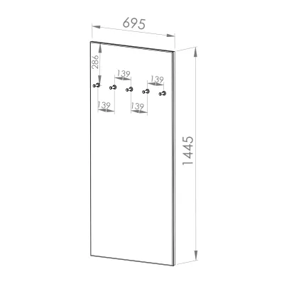 Wandgarderobe BEDA – schwarz