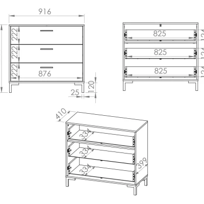 Schubladenschrank BEDA – Eiche Artisan