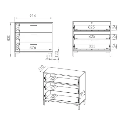 Schubladenschrank BEDA – Eiche Artisan