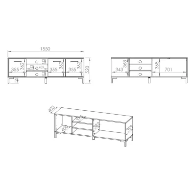 TV-Bank BEDA – Eiche Artisan