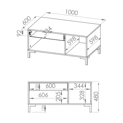 Couchtisch BEDA – Artisan-Eiche