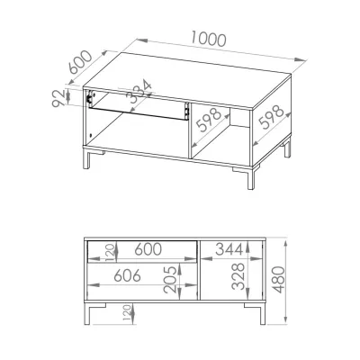 Couchtisch BEDA – Artisan-Eiche