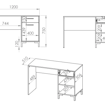 Schreibtisch BEDA – Eiche Artisan