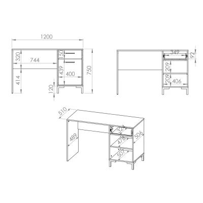 Schreibtisch BEDA – Eiche Artisan