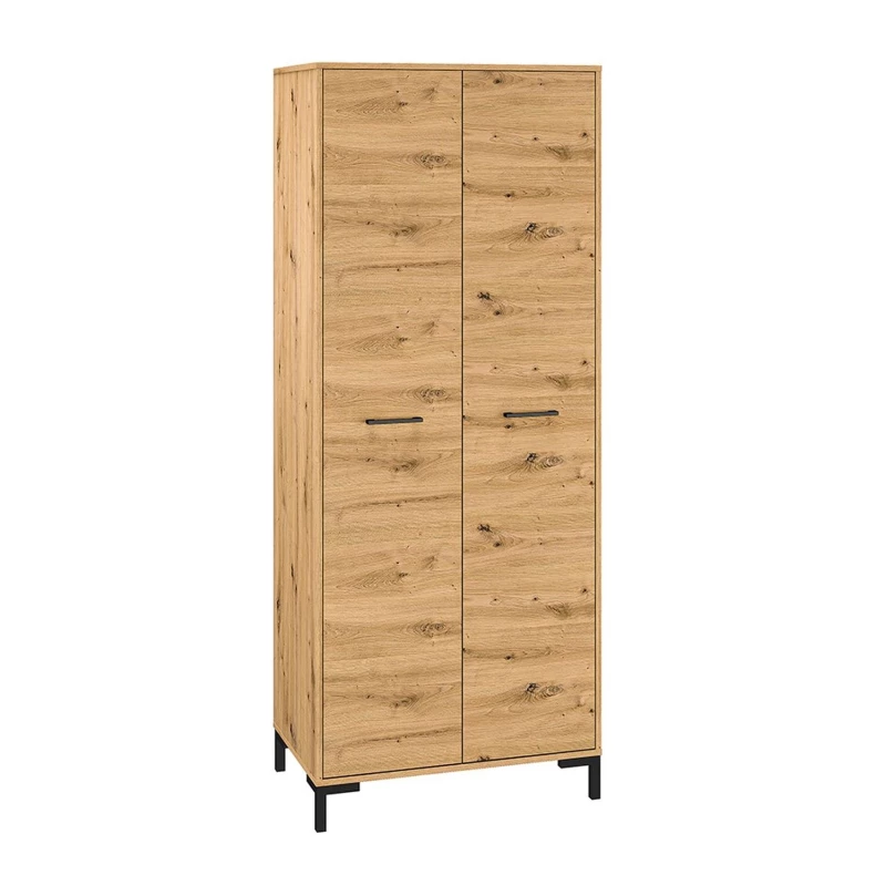 Hoher Kleiderschrank BEDA – Breite 80 cm, Eiche Artisan