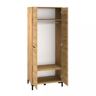 Hoher Kleiderschrank BEDA – Breite 80 cm, Eiche Artisan