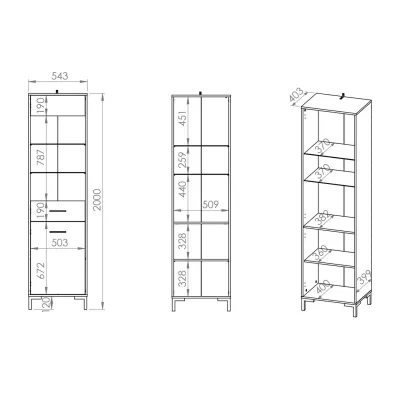 Vitrine mit verglastem Teil BEDA – Eiche Artisan