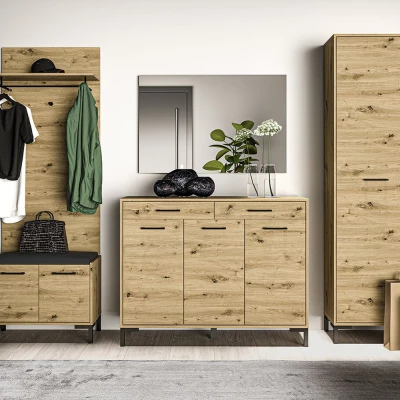 Garderobe mit Regal BEDA – Eiche Artisan